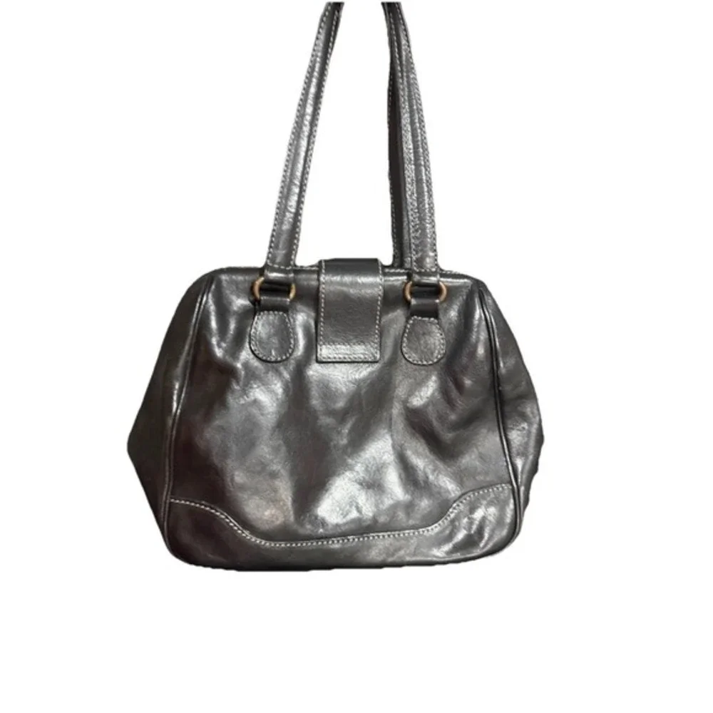 Vtg Talbots Shoulder Bag Black Leather  Shoulder Strap Y2K‎ Hobo